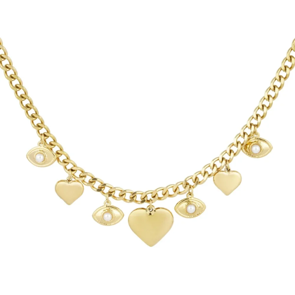 Stainless steel Bedelketting Eyes on the price