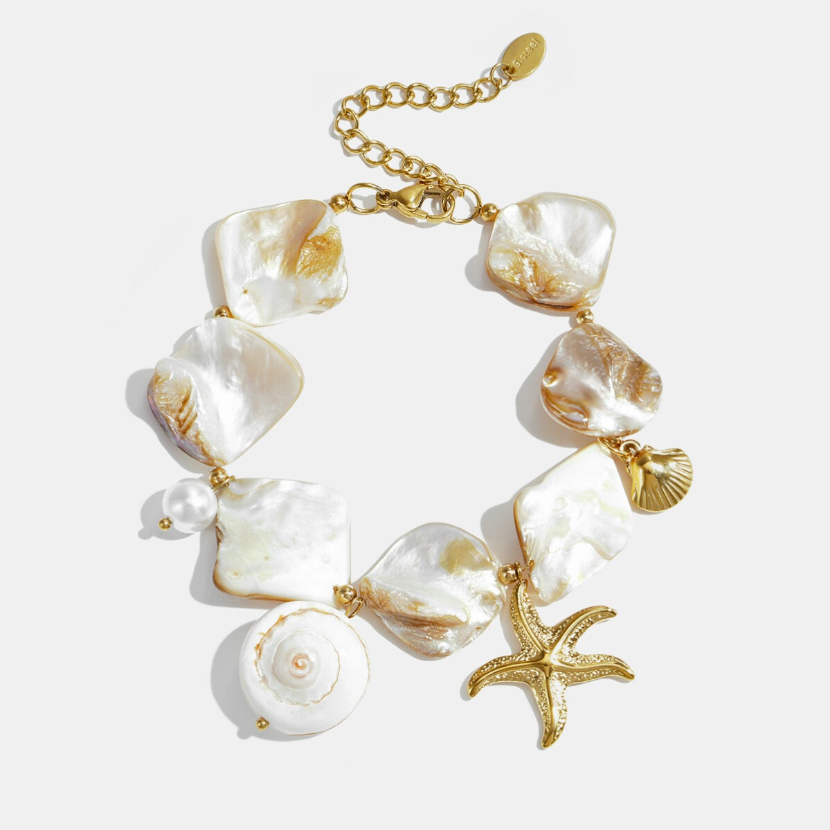 Stainless steel - Armband schelpen en zeester