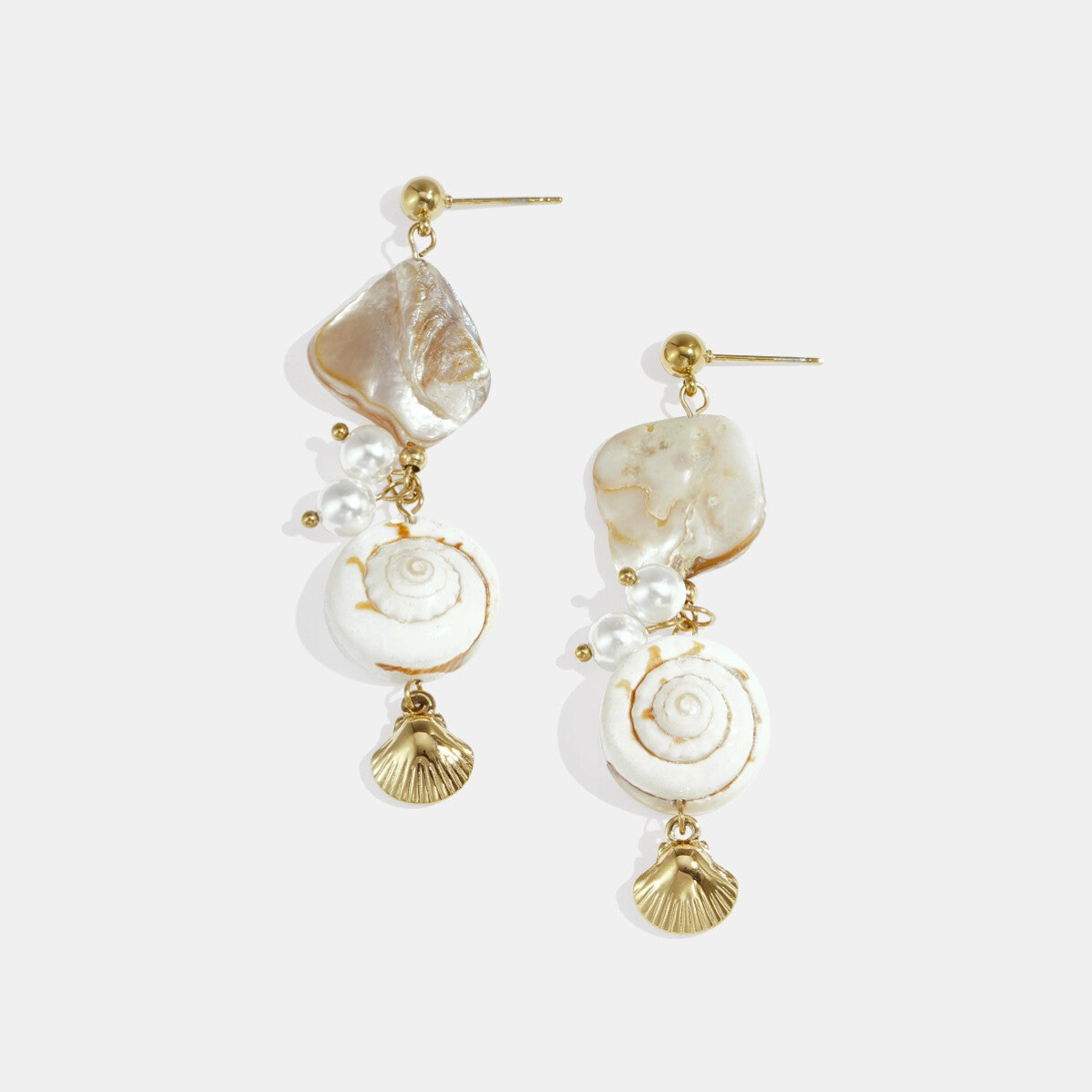 Stainless steel - Oorbel met Schelpjes