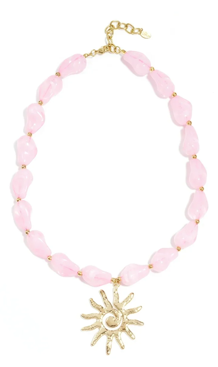 Ketting acryl roze met zon