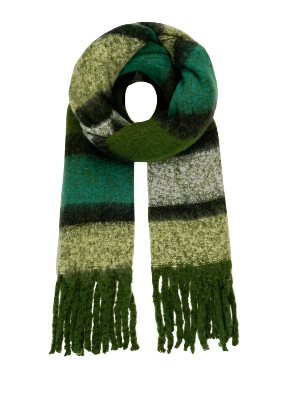 Winter sjaal multi color groen