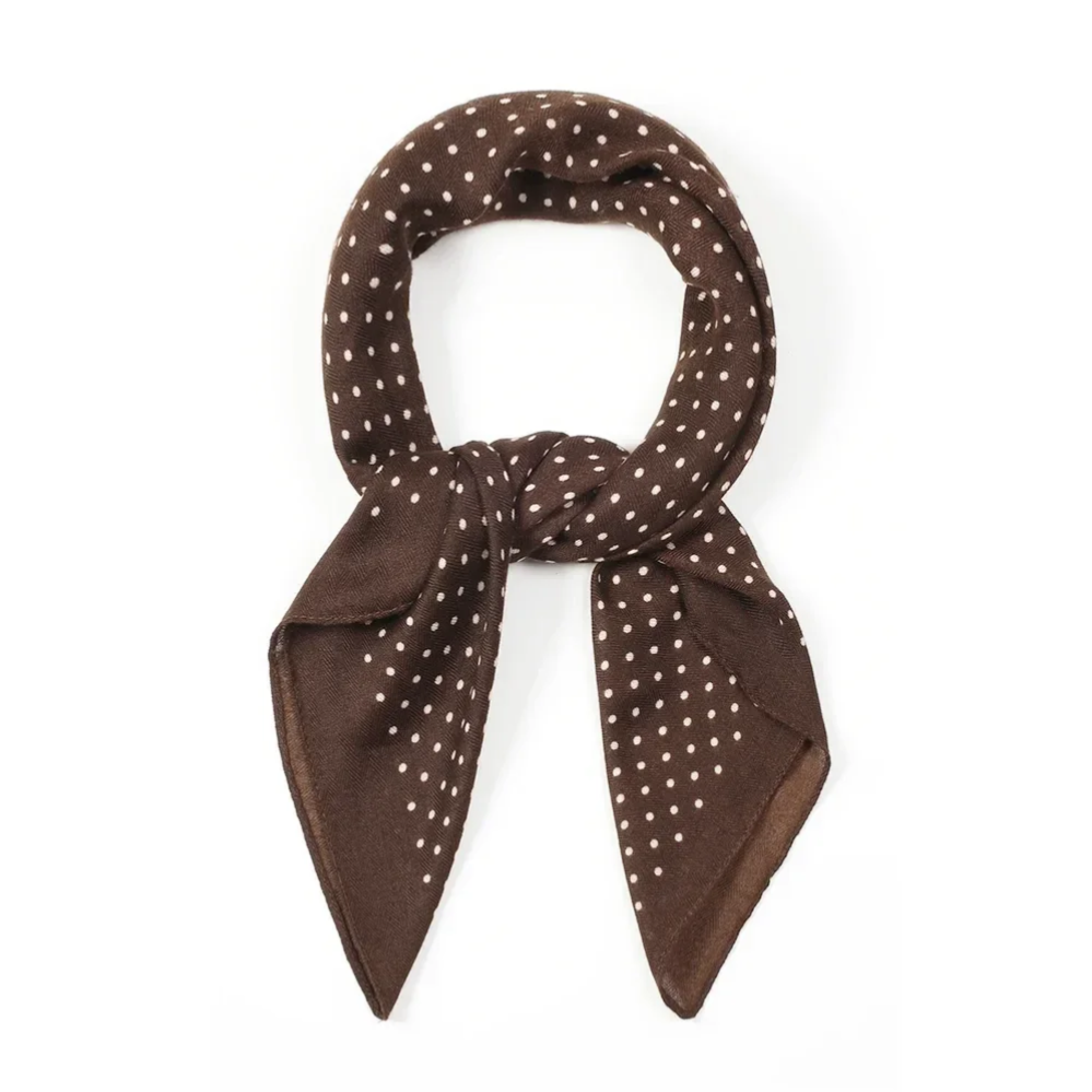 Sjaaltje polka dots bruin