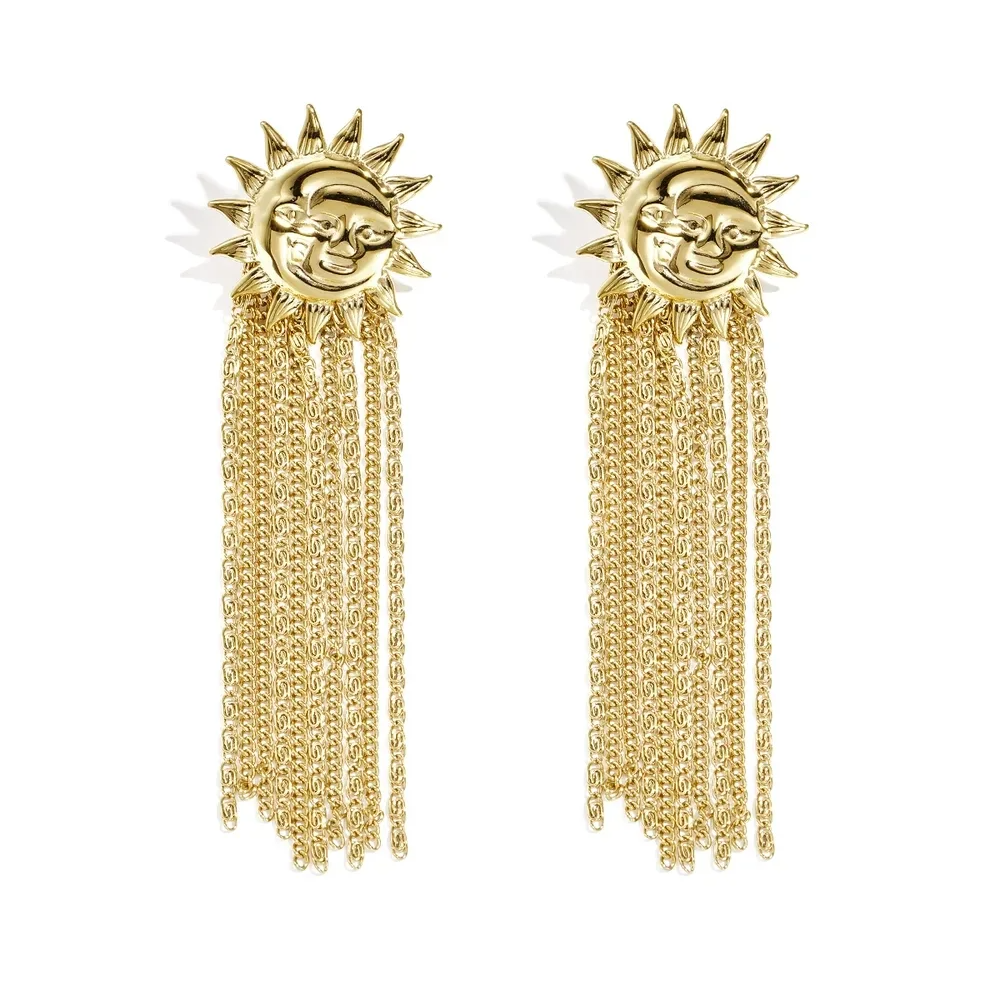 Stainless steel - oorbellen lange gouden