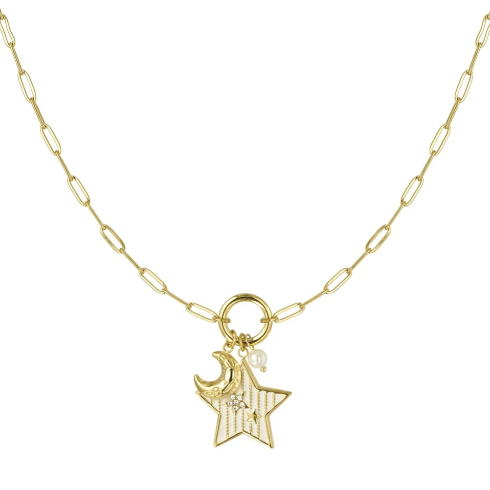 Stainless steel bedelketting Starry Nights