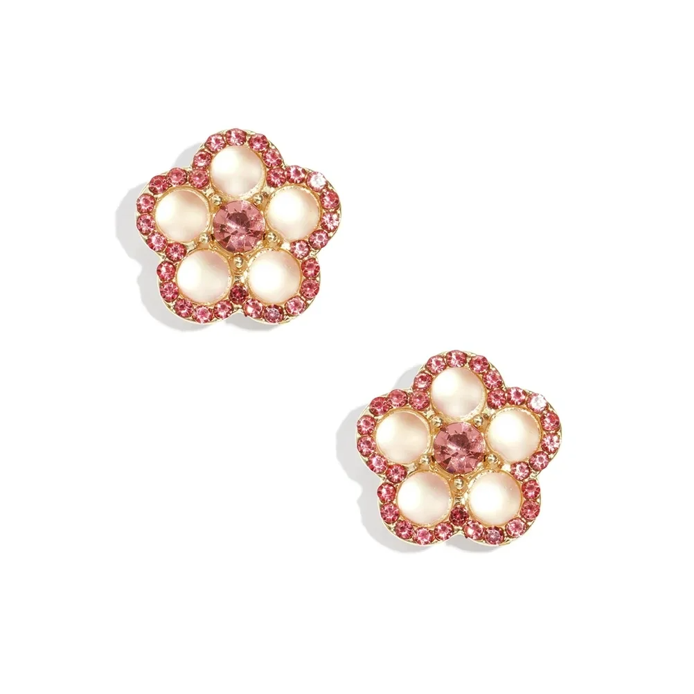 Knoop cover per 2 st - Roze bloem