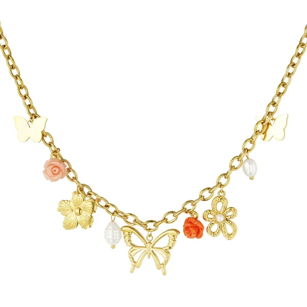 Stainless steel Bedelketting Cheerfull Charms