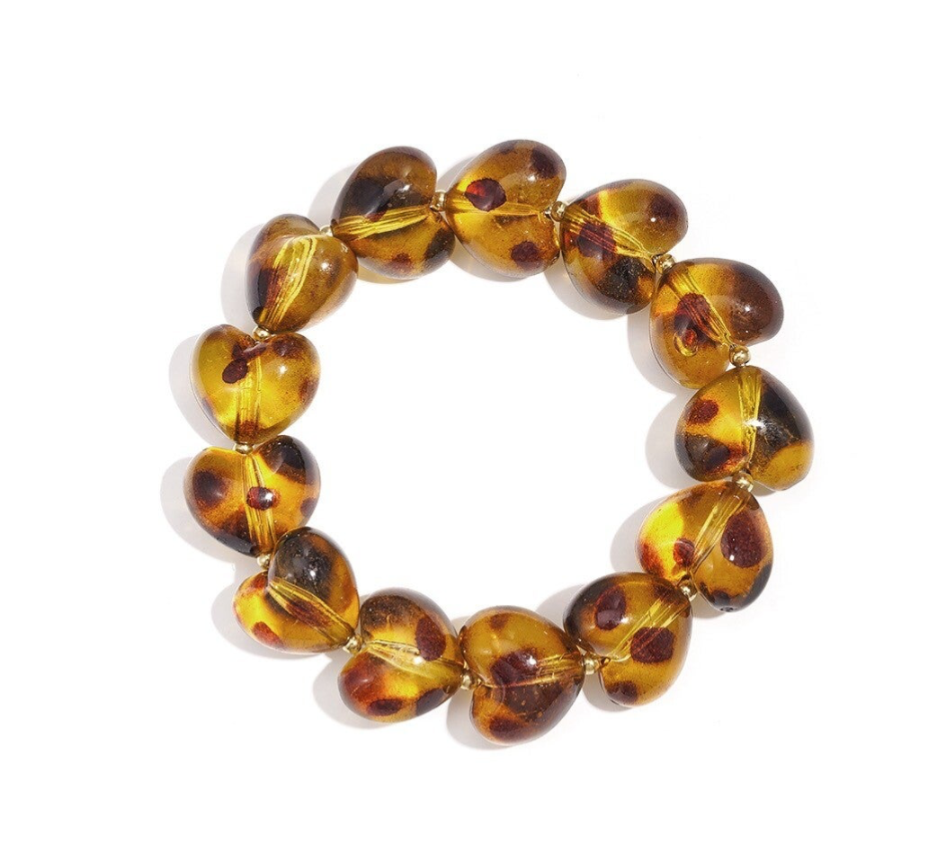 Acryl armband stretch met stainless steel