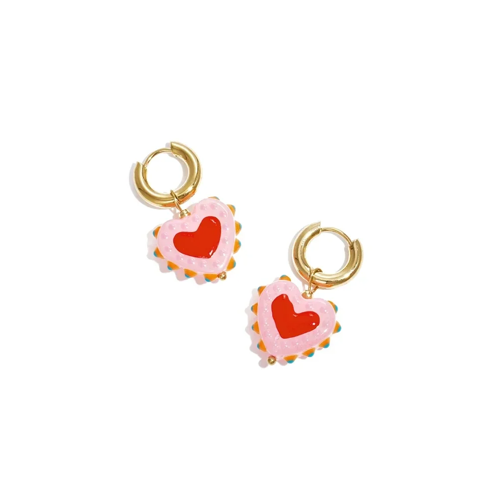 Stainless steel - oorbellen hart