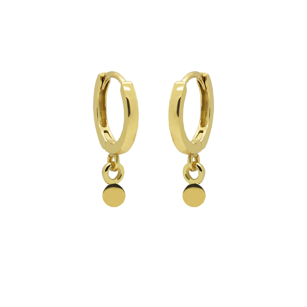 Karma Jewerly - Hinged Hoops Symbols Tiny Disc