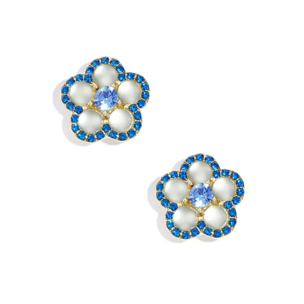 Knoop cover per 2 st - Blauwe bloem