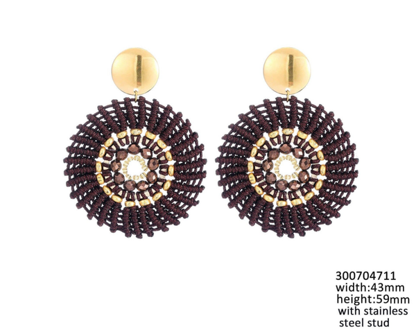 Sweet 7 oorbellen statement bruin