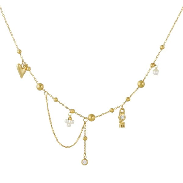 Stainless steel bedelketting Connected Love