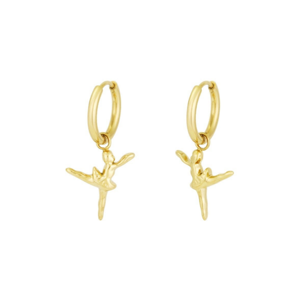 Oorbellen stainless steel Ballerina