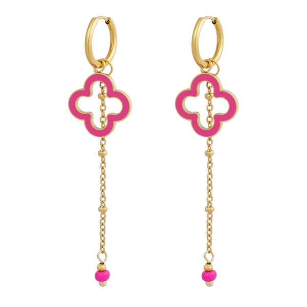 Stainless steel oorbellen midnight Clover