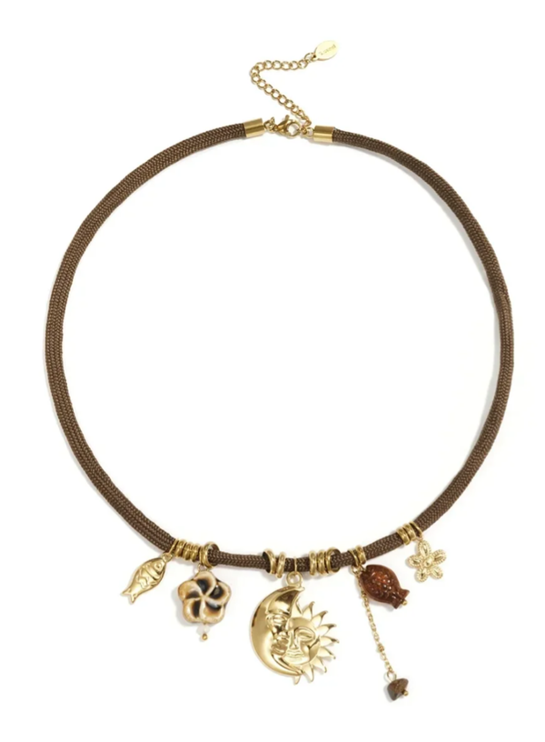 Touwhanger ketting Zon stainless steel