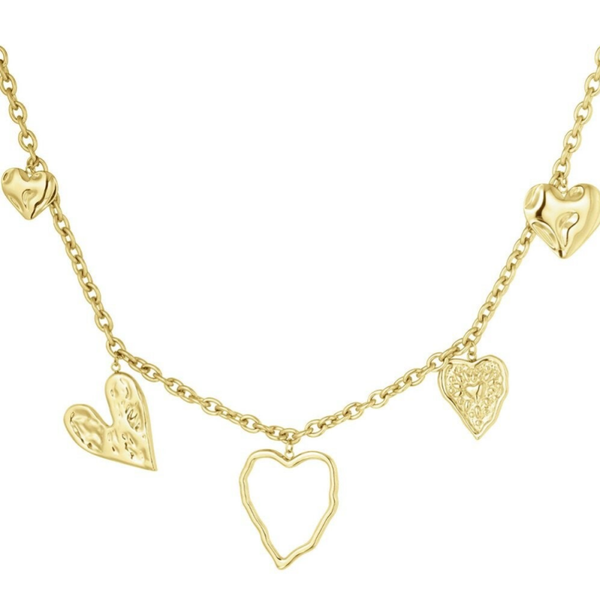 Bedelketting stainless steel heartful statement