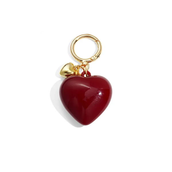 Stainless steel - tassen bedel rood hart