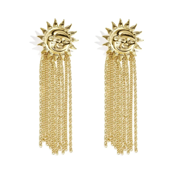 Stainless steel - oorbellen lange gouden