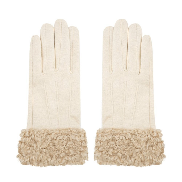 Handschoenen Fuzzy  - Beige