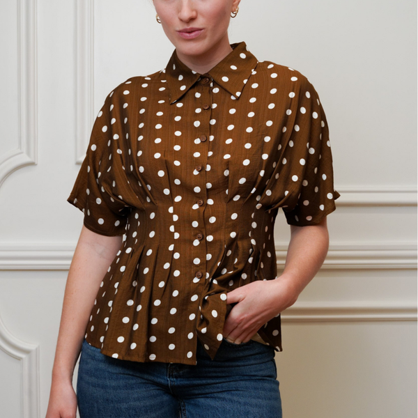 Bloesje viscose bruin