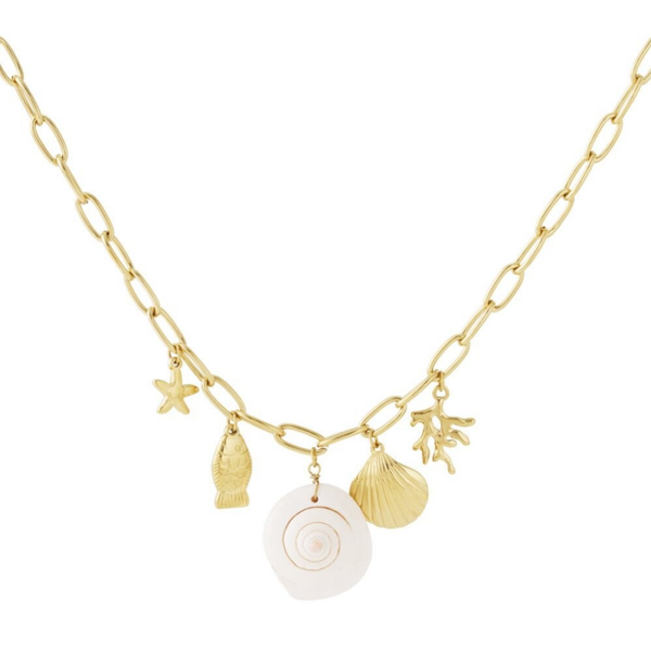 Stainless steel  Bedelketting Beachy Charms