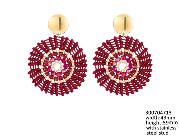 Sweet 7 oorbellen statement rood