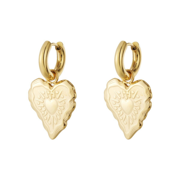 With love always stainless steel oorbellen