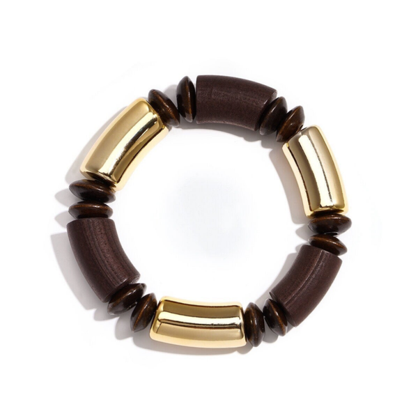 Retro houten Kralen Armband