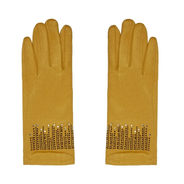 Handschoenen steentjes - Mosterd kleur