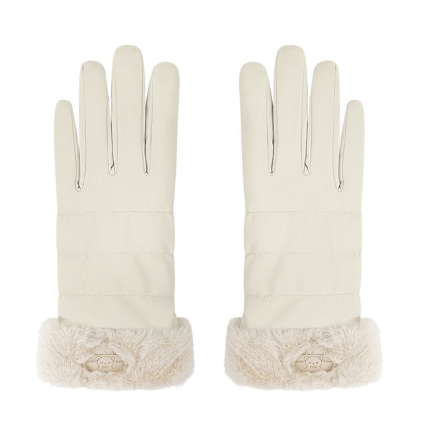 Handschoenen Furry  - Gebroken wit