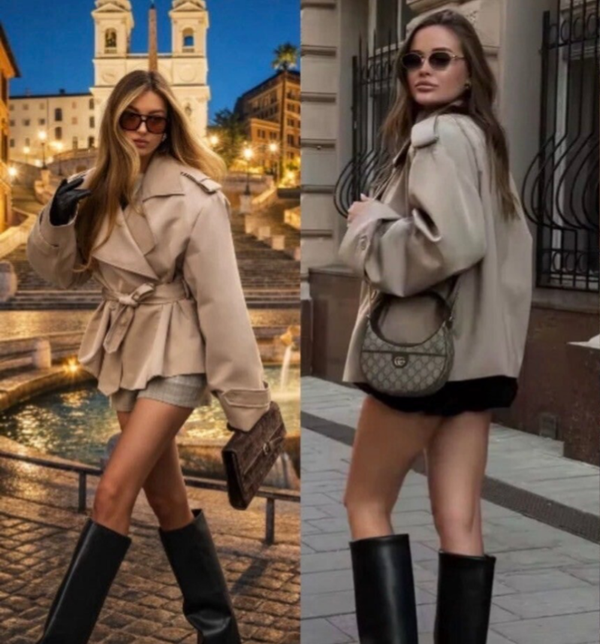 Korte Trenchcoat one size