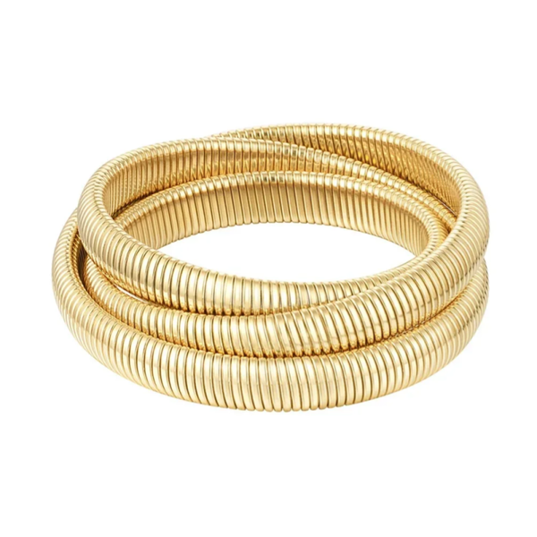 Stretch armband driedubbel stainless steel