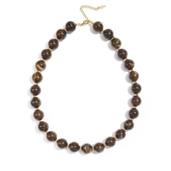 Acryl kralen ketting - Bruin