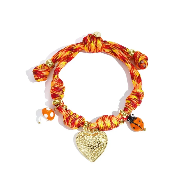 Stainless steel - armband touw bedels