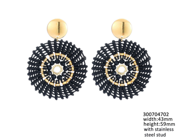 Sweet 7 oorbellen statement zwart