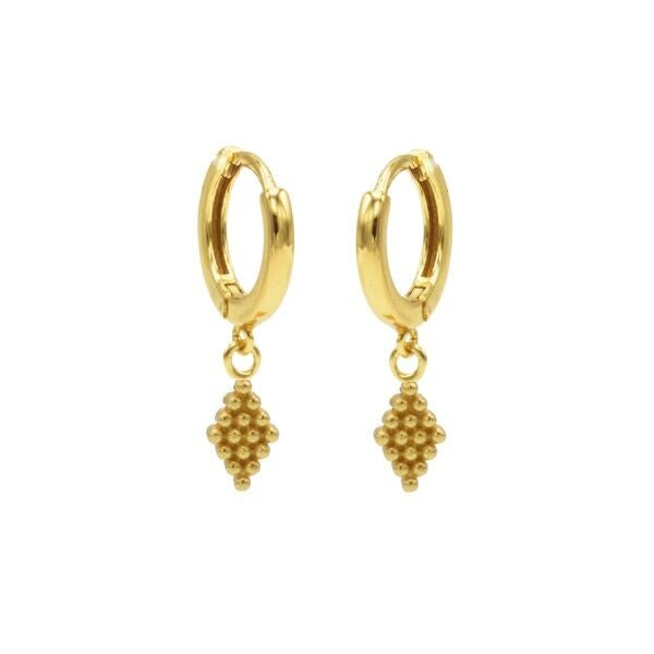 Karma Jewerly - Hinged Hoops Dots Diamond