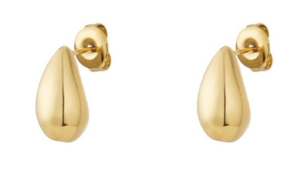 Druppel oorbellen rvs in het goud of zilver