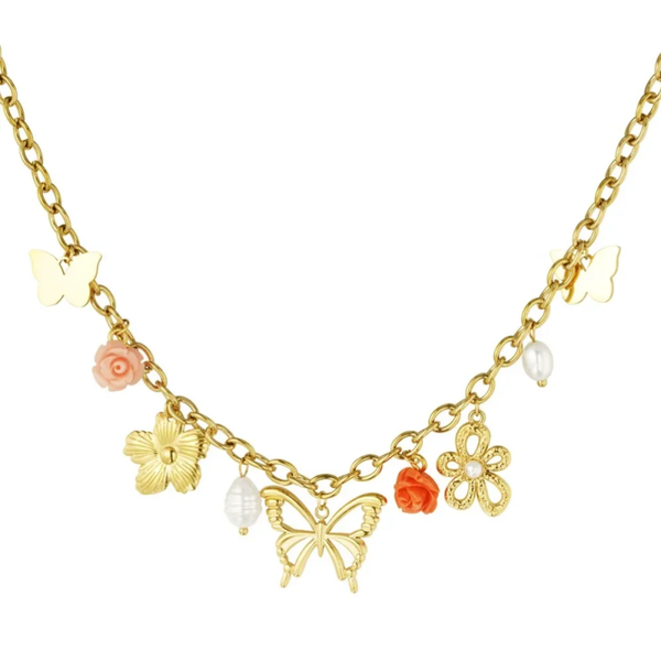 Stainless steel Bedelketting Cheerfull Charms