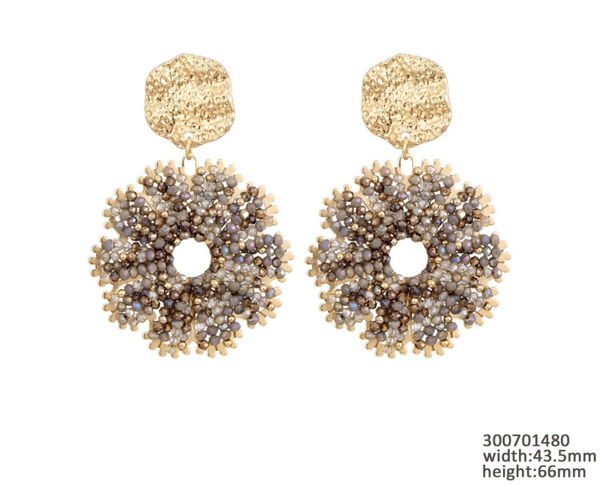 Sweet 7 oorbellen statement bruin/taupe