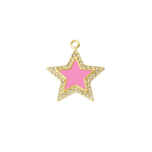 DIY - Stainless steel bedel - ster roze