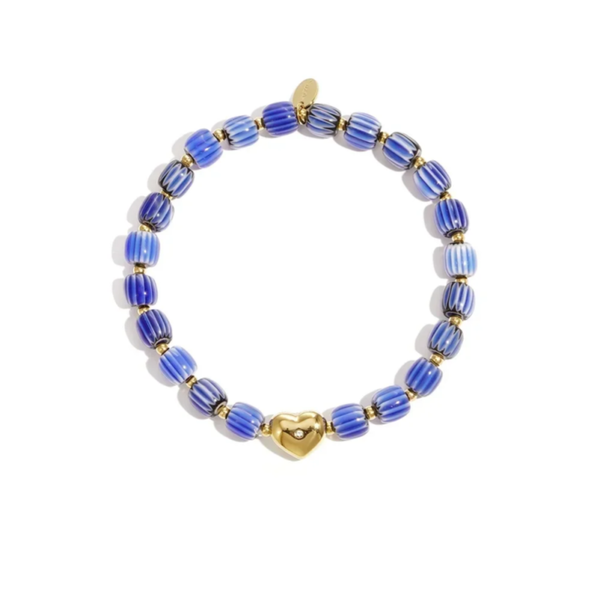 Armband met donker blauwe kralen