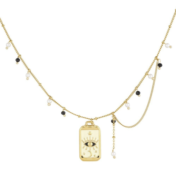 Stainless steel bedelketting majestic Eye