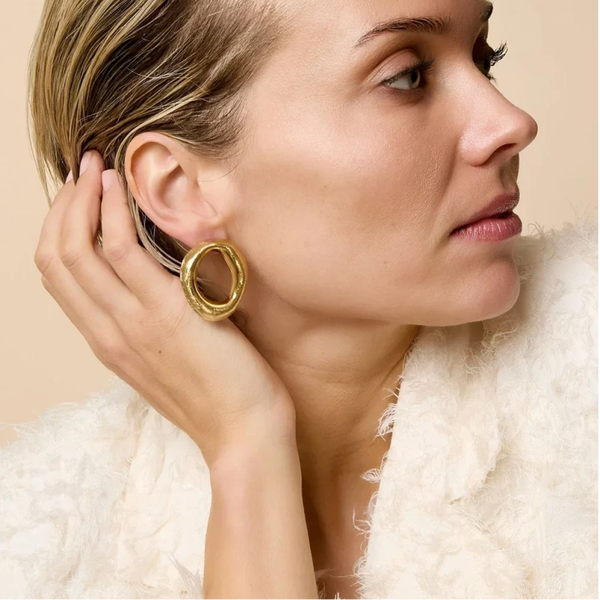 Stainless steel oorbellen goudkleurig