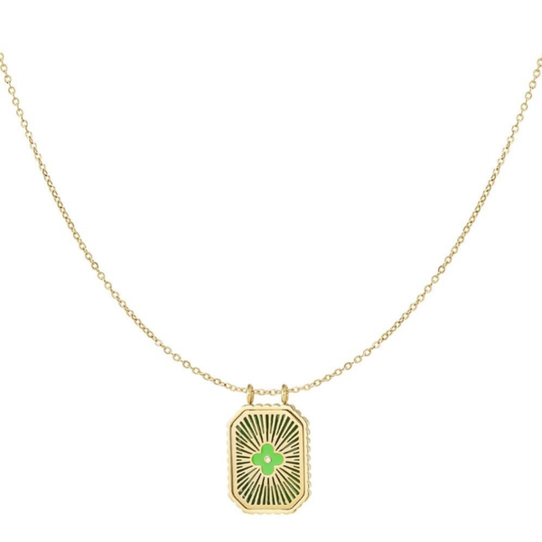 Stainless steel Bedelketting gekleurde Bloem rose
