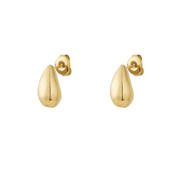 Druppel oorbellen rvs in het goud of zilver