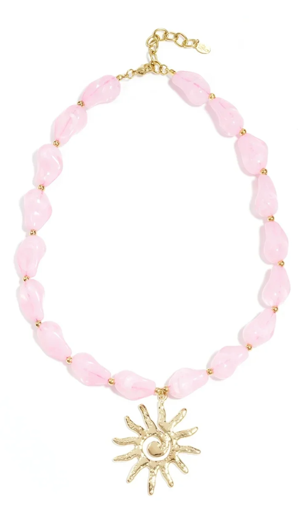 Ketting acryl roze met zon