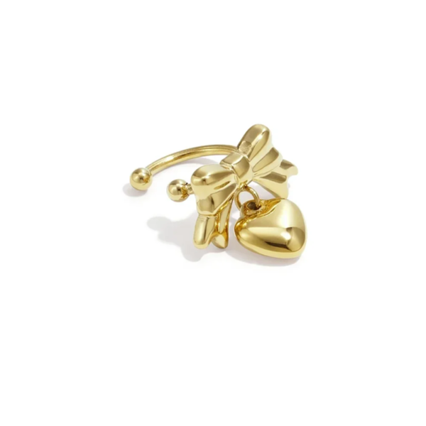 Stainless steel Earcuff - Heart Bow