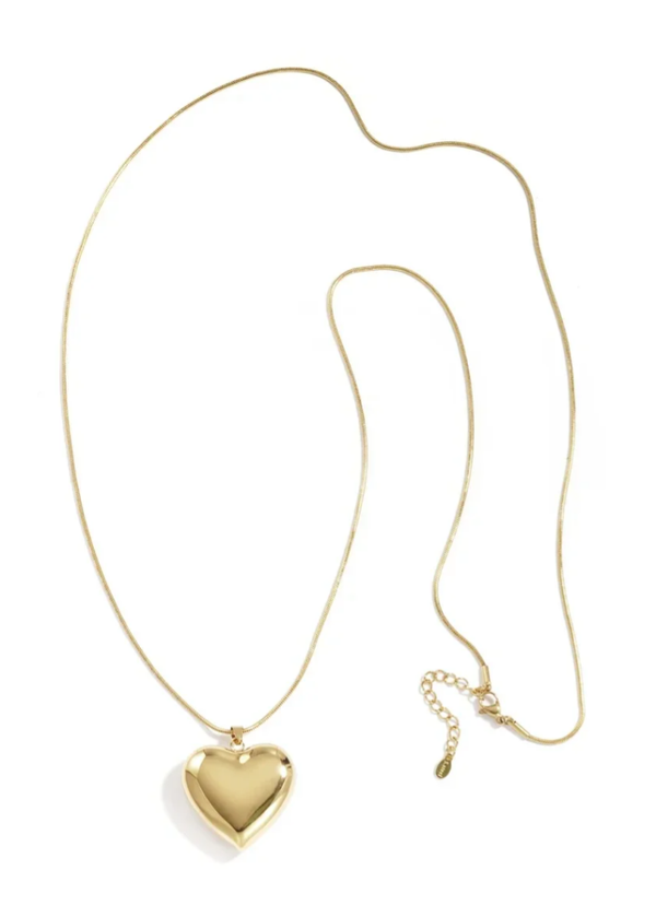 Stainless steel gouden lange Hart ketting