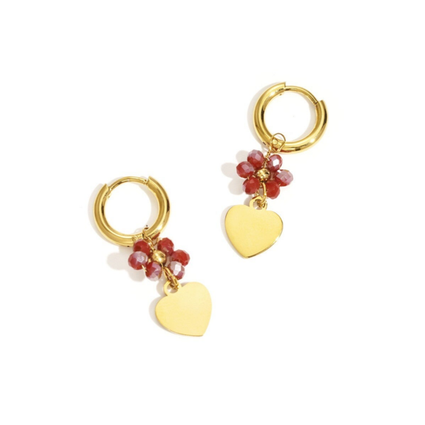 Stainless steel oorbellen Bloemetjes in 3 kleuren