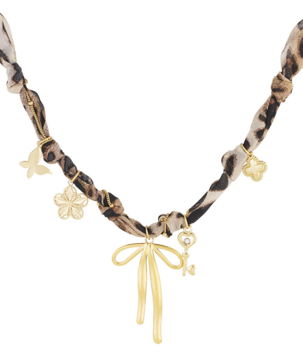 Stainless steel Leopard Trendy ketting - gold